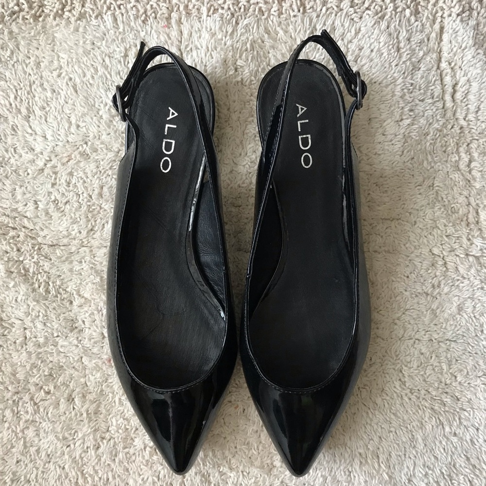 RESERVED Aldo kitten heel slingback, Size 8, Black